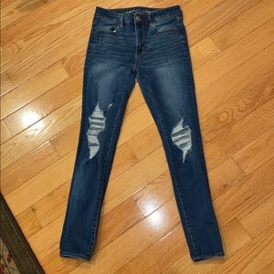 American Eagle 360° ne(x)t level stretch hi-rise jegging (ripped) size 6 regular